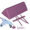 MATUFF light purple Hot Glue Sticks Mini 0.27" x 5.9 inches, Hot Melt Mini Glue Sticks Colored for All Temperature Mini Glue Guns, for Craft Arts and Wedding Cards Stamp Sealing, Bulk hot Glue 60 Pack