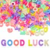 Matwsec 300 PCS Alphabet Beads Large,Bubble Letter Beads Colorful