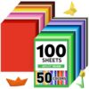MAXECHO 8.5" X 11" Colored Cardstock Bulk 100 Assorted Sheets in 50 Colors Construction Paper Card Stock Printer Paper for DIY Crafts, Party Decorations, Cricut, 180 GSM/65 LB