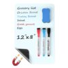 MaxGear Magnetic Blue Whiteboard for Fridge, 12 x 8 Inch, Markers Included