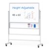 Maxtek 48 x 60 Large Mobile Dry Erase Board Magnetic Rolling Double-Sided