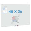 maxtek Magnetic Glass Dry Erase White Board, 48" x 36" Frameless Glass Board for Wall Mounted, Includes 5 Magnets, 3 Markers and 1 Eraser for Classroom Home, Office Supplies (White)