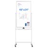 Maxtek Magnetic White Board on Wheels 48x24 Black Mobile Double-Sided Board