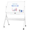 maxtek Rolling Whiteboard with Storage Basket, 48x30 Magnetic Double-Sided