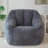 MAXYOYO Bean Bag Chair for Adults, Foam-Filled Floor Sofa for Reading