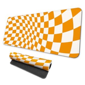 MAY FLOWER Gaming Mouse pad, Large Laptop Mousepad, Full Keyboard Mat, Long Computer Mouse Mat for Home and Office, Anti-Slip Rubber Base, 31.5 x 11.8 Inches (Checkered)