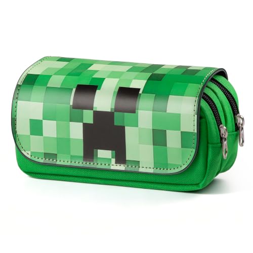 Mayglad Large Pencil Case Cute Pencil Pouch Green Pen Bag Waterproof Pencil Box with Zipper for Boys Girls Back to School Supplies