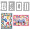 MAYJOYDIY Wavy Alphabet Frame Die Cuts Uppercase Alphabet Letters A-Z Embossing Template Arabic Numbers 0-9 Carbon Steel Cutting Stencils for Card Making DIY Scrapbooking Album Gift Decoration