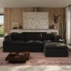 Maywish 104" L Shaped Modular Cloud Couch with Chaise, 3 Seater, Dark Grey