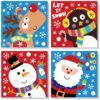 MBNTJHT 4 Pack Christmas Paint by Numbers Kit for Kids with Frame,Cartoon Paint by Number Kits for Kids Ages 8-12,Easy DIY Oil Painting by Number on Framed Canvas for Home Decor Present 8X8 Inch.