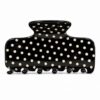 Mchaovau 3.15" Polka Dot Acetate Claw Clip for Women Thin Thick Hair, Black