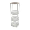 MCMUZKZS Rotating Side Stand Mobile Cart Utility Table Storage Shelf with Wood and Metal Frame Folding No Assembly and Four Caster Wheels Suitable for Bedside Sofa Narrow Gaps, Pure White