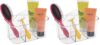 mDesign Small Plastic Shower/Bath Storage Organizer Caddy Tote with Handle for Dorm, Shelf, Cabinet - Hold Soap, Shampoo, Conditioner, Combs, Brushes, Lumiere Collection, Clear (Pack of 2)