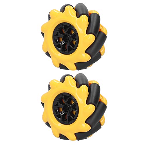 Mecanum Wheel Omnidirectional Smart Robot Car Parts Accessories Toy Components ABS Rubber 60mm 2.4in Diameter 2 Pairs Automated Vehicle Chassis Motion for TT Motor Coupling (1 Pair)