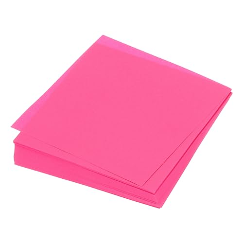 MECCANIXITY 100 Sheet Origami Paper Double Sided Fluorescent Pink 4x4 Inch Square Sheet for Art Craft Project, Beginners, Gifts Decor