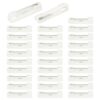 MECCANIXITY 30 Pcs Blank Name Tags with Pins 0.9 Inch White Plastic Name Tag Pin Bulk DIY Engraved ID Badge Holders for Office Retail Stores Restaurant Workers