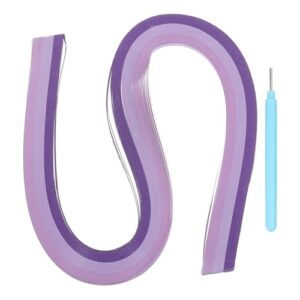 MECCANIXITY Paper Quilling Kit, 21.3 Inch 5mm Paper Quilling Strips with Blue Pen for Beginners DIY Hand Crafts Teaching Tools Flower Decoration(Purple, Pack of 120)