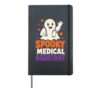 Medical Assistant Halloween Spooky Cute Ghost Stethoscope Hardcover Journal, Black