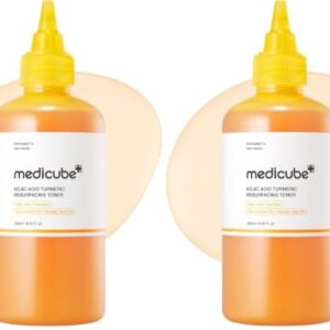 medicube Kojic Acid Turmeric Smoothing Toner for Face & Body | Lightweight Toner for Balancing Uneven Skin Tone & Texture | Niacinamide, Glycolic Acid for Clear Glass Skin | 8.45 fl.oz (Pack of 2)