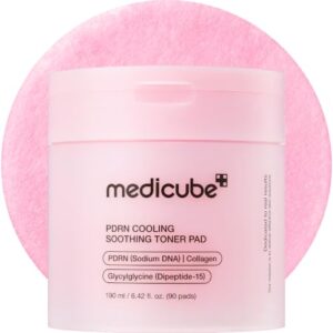 medicube PDRN Cooling Soothing Toner Pads, Hydrating Facial Pads, 90 Pads