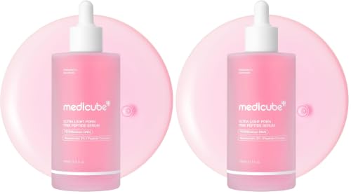 medicube PDRN Pink Peptide Serum with Salmon DNA | Ultra Light Hydrating Serum with Hyaluronic Acid | Fast-Absorbing Glow Care for Skin Clarity | Korean Skincare, 3.71 fl. Oz (Pack of 2)