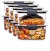 Medium Glass Storage Containers, 4.7 Cup, 4‑Pack, Secure Sealing Household Storage Boxes