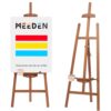 MEEDEN Easel Stand for Painting: A Frame Wooden Display Easel Stand for Canvas up to 59", Adjustable Lyre Beech Wood Artist Easel with Brush Holder, Washer for Painting, Display, Wedding Sign, Walnut