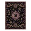 meejou Vacuum-Friendly, Square 8ft Washable Area Rug, Black Purple Beige