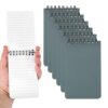 MEGAPENNA 3x5in Pocket Sketchbook, 6 Pcs Mini Lined Notebook,Dark Gray|Portable Top Spiral Notebook Memo Pads 80GSM 60 Sheets/120 Pages Hard Cover for Office Supplies Travel Journal
