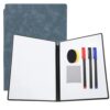 MEGAPENNA A4 Portable Dry Erase Board, Double-Sided Reusable, Denim Blue | Handheld Whiteboard Board Whiteboard Notebook with PU Cover, Pen & Wipe Cloth & Board Eraser for Office Study Home