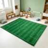 MegoSage 79” x 59” Soccer Rug, Green Grass Soft Cushioned Play Rug