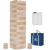 Megwoz Giant Tumble Tower Game - 60 Blocks New Zealand Pine Wooden Stacking Blocks for Kids & Adults, Over 5FT Tall Indoor/Outdoor Family Games, Birthday Party Games Unique Gifts for for All Ages