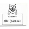 Mekong Bobtail Cat Peeking Ex Libris Book Stamp, Duo Hand Mount