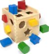 Melissa & Doug Shape Sorting Cube - Classic Wooden Toy With 12 Shapes