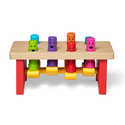 MeMelissa & Doug Deluxe Pounding Bench Wooden Preschool Learning Toy with Mallet Classic Wooden Toddler Toys for Ages 2+Lissa & Doug Deluxe Pounding Bench Wooden Preschool Learning Toy with Mallet