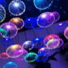 MEMEOKON 12V LED Fiber Optic Lights Flower Ceiling Trees Chandeliers 1.2M for Party Hotel Christmas Decoration Indoor Outdoor DIY Pendants 10pcs Jellyfishs (Color Slowly Changed)