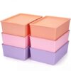 Menkxi 6 Pcs Large Plastic Storage Bins with Lids, Pastel
