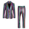 Mens 70 S Disco Costume Set Glitter Breathable Stretchy 2 Buttons