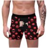 Men's Border Fashion Breathable 3D Printed Comfortable Briefs, Black, X-Large