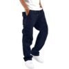 Mens Cargo Pants Casual Relaxed Fit Elastic Waist Cargo Work Pants