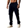 Men's Cargo Sweatpants Elastic Waist Drawstring Zipper Pocket Pants