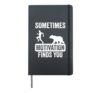 Mens Sometimes Motivation Finds You Camping Bear Design Hardcover Journal, Black