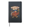 Mens Turkey Boy Funny Cute Cartoon Thanksgiving Design Hardcover Journal, Black