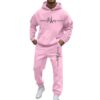 Mens Urban Graphic Tracksuit Hooded Sweatshirt and Jogger Pants 2-Piece Set