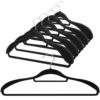 Men's Velvet Suit Hangers 6-Pack Non-Slip 18" Extra Wide Shoulder Space-Saving Felt Hangers with 360° Swivel k Black Velvet for Suits Coats Pants Dresses Shirts