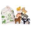 Mentari Toys - Happy Stacking Farm - 8pc Wooden Stacking Toy for Toddlers - Farm Animal Balancing Activity Toy with Bag - Boost Fine Motor Skills and Dexterity - Educational Toy - Age 18m+