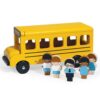Mentari Toys - Little Friends School Bus - 7pc Wooden School Bus Playset - Montessori Imaginative Play and Storytelling Toy - Fine Motor and Social Skills for Toddlers - Age 18m+