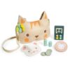 Mentari Toys - My Kitten Handbag - 10pc Pretend Play Set with Bag, Toy Phone, Wooden Keys, Lip Balm and Accessories - Encourages Role-Play and Imaginative Play - Age 3+