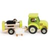 Mentari Toys - Tractor & Trailer - 4pc Wooden Farm Vehicle Playset with Sheep - Montessori Imaginative Play and Storytelling Toy - Fine Motor and Social Skills for Toddlers - Age 18m+