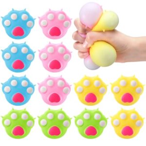 Meooeck 12 Pcs Cat Paw Stress Balls for Adults Mini Paw Party Favors
